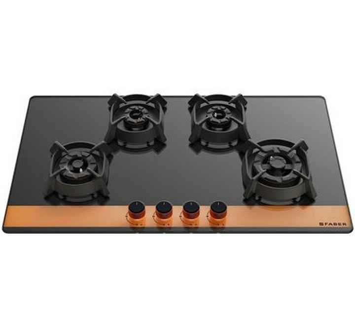 FABER Hob/Hobtop Utopia HT 804 BR CI Glass Automatic Hob  (4 Burners)
